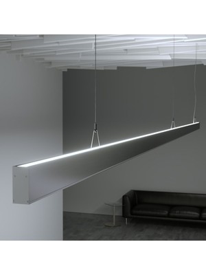 Ledarmy LED Kanal Alüminyum Profil Çift Yönlü Sarkıt Kasa 28x33mm 2 Metre 2144 ÇF Pleksi Cam Yan Kapak