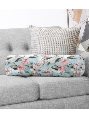 Rem Home Rengirenk Dekoratif Kırlent Kılıfı Mavi Modern 60 x 20 cm Salon Koltuk Kanepe Yastık Kılıfı
