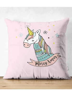 Rem Home Rengirenk Dekoratif Kırlent Kılıfı Pembe 43 x 43 cm Salon Koltuk Kanepe Yastık Kılıfı