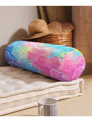 Rem Home Rengirenk Dekoratif Kırlent Kılıfı Sarı 60 x 20 cm Salon Koltuk Kanepe Yastık Kılıfı