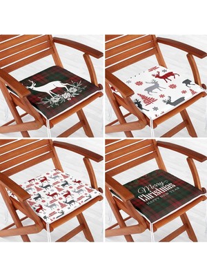 Rem Home Rengirenk Dekoratif Sandalye Minderi 40 x 40 cm Mutfak Balkon Oturma Minderi