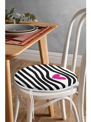 Rem Home Rengirenk Dekoratif Sandalye Minderi Sarı Modern Yuvarlak 40 x 40 cm Mutfak Balkon Oturma Minderi