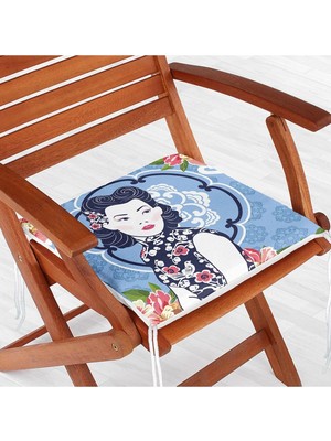 Rem Home Rengirenk Dekoratif Sandalye Minderi Modern 40 x 40 cm Mutfak Balkon Oturma Minderi