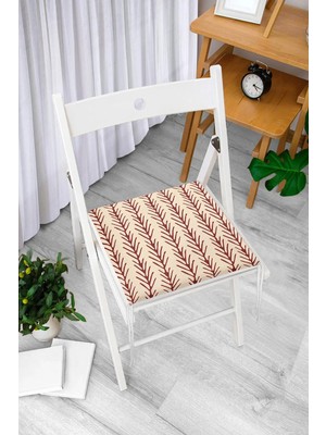 Rem Home Rengirenk Dekoratif Sandalye Minderi Krem Modern 40 x 40 cm Mutfak Balkon Oturma Minderi