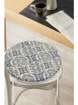 Rem Home Rengirenk Dekoratif Sandalye Minderi Sarı Yuvarlak 40 x 40 cm Mutfak Balkon Oturma Minderi