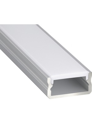 Ledarmy LED Kanal Profil Alüminyum sıva üstü İnce Kasa 13x6mm 2 Metre Üst Opak Pleksi 2128 Yan Kapak Dahil