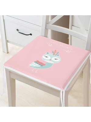 Rem Home Rengirenk Dekoratif Sandalye Minderi Pembe Modern 40 x 40 cm Mutfak Balkon Oturma Minderi