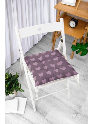 Rem Home Rengirenk Dekoratif Sandalye Minderi Beyaz Modern Bağcıklı 40 x 40 cm Mutfak Balkon Oturma Minderi