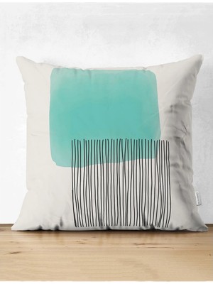 Rem Home Rengirenk Dekoratif Kırlent Kılıfı Soyut 43 x 43 cm Salon Koltuk Kanepe Yastık Kılıfı