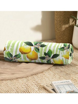 Rem Home Rengirenk Dekoratif Kırlent Kılıfı Yeşil 60 x 20 cm Salon Koltuk Kanepe Yastık Kılıfı