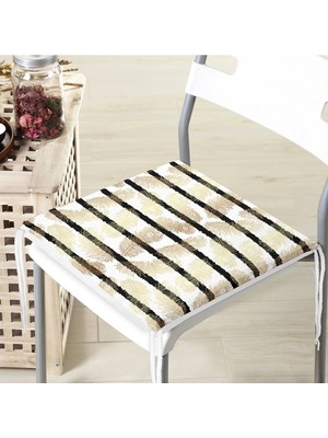 Rem Home Rengirenk Dekoratif Sandalye Minderi Sarı Modern 40 x 40 cm Mutfak Balkon Oturma Minderi