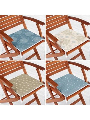 Rem Home Rengirenk Dekoratif Sandalye Minderi Geometrik 40 x 40 cm Mutfak Balkon Oturma Minderi