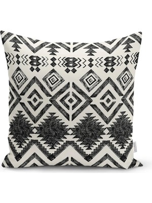Rem Home Rengirenk Dekoratif Kırlent Kılıfı Sarı Etnik 43 x 43 cm Salon Koltuk Kanepe Yastık Kılıfı