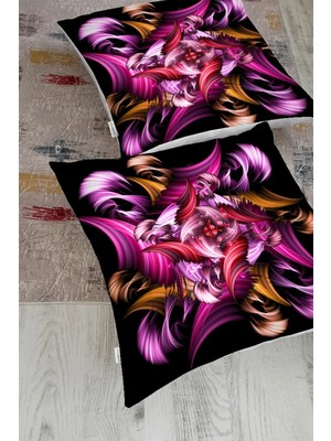 Rem Home Rengirenk Dekoratif Kırlent Kılıfı Sarı Modern 70 x 70 cm Salon Koltuk Kanepe Yastık Kılıfı