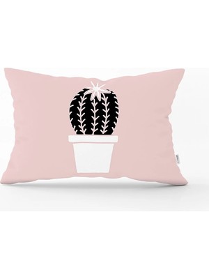 Rem Home Rengirenk Dekoratif Kırlent Kılıfı Pembe Modern 35 x 55 cm Salon Koltuk Kanepe Yastık Kılıfı