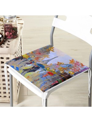 Rem Home Rengirenk Dekoratif Sandalye Minderi Modern 40 x 40 cm Mutfak Balkon Oturma Minderi