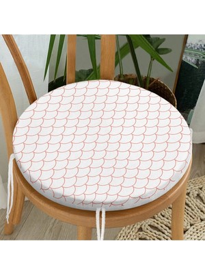 Rem Home Rengirenk Dekoratif Sandalye Minderi Geometrik Yuvarlak 40 x 40 cm Mutfak Balkon Oturma Minderi