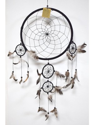 Rüya Kapanı, 27 Cm, Siyah, Düş Kapanı, Dream Catcher