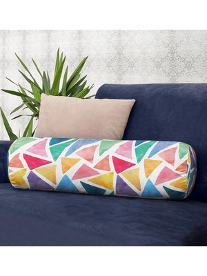 Rem Home Rengirenk Dekoratif Kırlent Kılıfı Geometrik 60 x 20 cm Salon Koltuk Kanepe Yastık Kılıfı