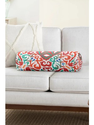 Rem Home Rengirenk Dekoratif Kırlent Kılıfı Beyaz Modern 60 x 20 cm Salon Koltuk Kanepe Yastık Kılıfı