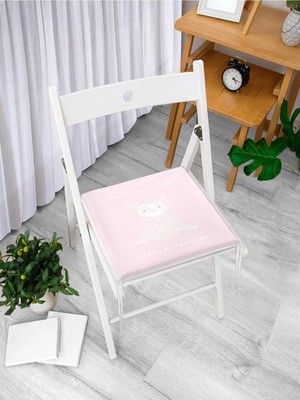 Rem Home Rengirenk Dekoratif Sandalye Minderi Pembe Modern 40 x 40 cm Mutfak Balkon Oturma Minderi
