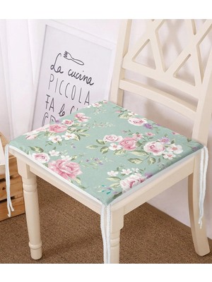Rem Home Rengirenk Dekoratif Sandalye Minderi Modern 40 x 40 cm Mutfak Balkon Oturma Minderi