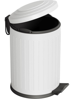 Aqua Bagno Midas Çöp Kovası -Pedallı 12 Lt, Beyaz