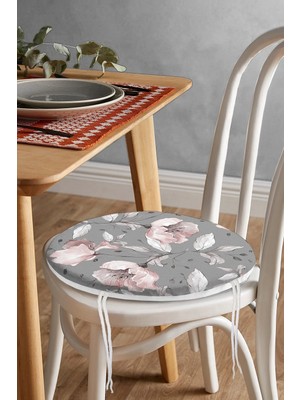 Rem Home Rengirenk Dekoratif Sandalye Minderi Modern Yuvarlak 40 x 40 cm Mutfak Balkon Oturma Minderi