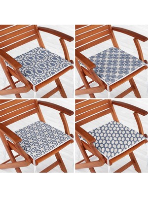 Rem Home Rengirenk Dekoratif Sandalye Minderi Geometrik 40 x 40 cm Mutfak Balkon Oturma Minderi