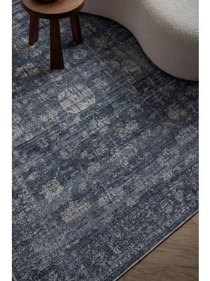 Hoom Rugs Etro 2702 Mavi Vintage Desenli Salon Halısı