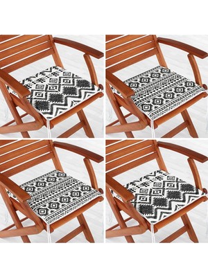 Rem Home Rengirenk Dekoratif Sandalye Minderi Sarı Modern 40 x 40 cm Mutfak Balkon Oturma Minderi