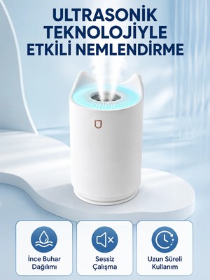 Dorasan Hava Nemlendirici Ultrasonik Aroma Difüzör 7 Renk LED Işıklı Gece Lambası