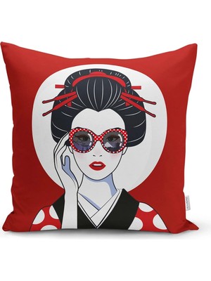 Rem Home Rengirenk Dekoratif Kırlent Kılıfı 43 x 43 cm Salon Koltuk Kanepe Yastık Kılıfı