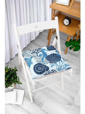 Rem Home Rengirenk Dekoratif Sandalye Minderi Beyaz 40 x 40 cm Mutfak Balkon Oturma Minderi