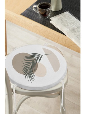 Rem Home Rengirenk Dekoratif Sandalye Minderi Yaprak Yuvarlak 40 x 40 cm Mutfak Balkon Oturma Minderi