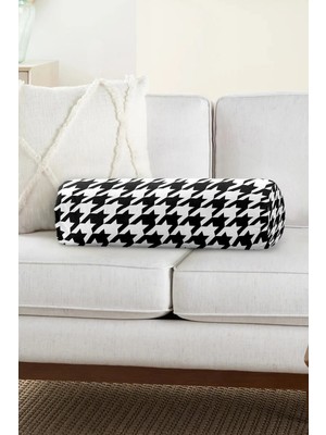 Rem Home Rengirenk Dekoratif Kırlent Kılıfı Beyaz Ekose 60 x 20 cm Salon Koltuk Kanepe Yastık Kılıfı