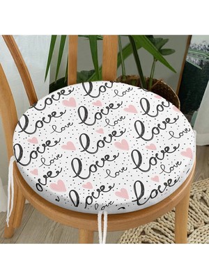 Rem Home Rengirenk Dekoratif Sandalye Minderi Pembe Modern Yuvarlak 40 x 40 cm Mutfak Balkon Oturma Minderi