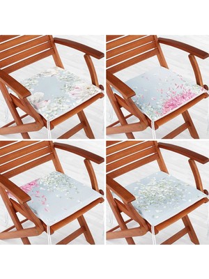 Rem Home Rengirenk Dekoratif Sandalye Minderi Yaprak 40 x 40 cm Mutfak Balkon Oturma Minderi