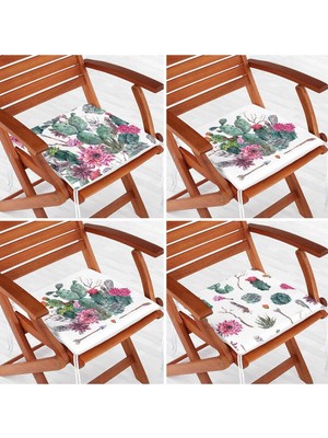 Rem Home Rengirenk Dekoratif Sandalye Minderi 40 x 40 cm Mutfak Balkon Oturma Minderi