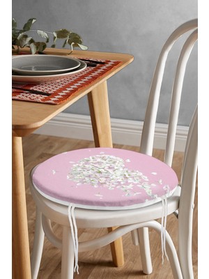 Rem Home Rengirenk Dekoratif Sandalye Minderi Modern Yuvarlak 40 x 40 cm Mutfak Balkon Oturma Minderi