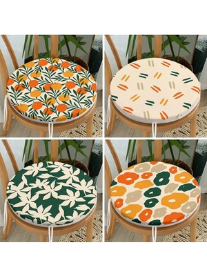 Rem Home Rengirenk Dekoratif Sandalye Minderi Modern Yuvarlak 40 x 40 cm Mutfak Balkon Oturma Minderi