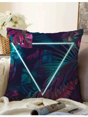 Rem Home Rengirenk Dekoratif Kırlent Kılıfı Yaprak 43 x 43 cm Salon Koltuk Kanepe Yastık Kılıfı