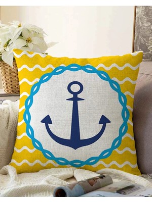 Rem Home Rengirenk Dekoratif Kırlent Kılıfı Sarı Modern 43 x 43 cm Salon Koltuk Kanepe Yastık Kılıfı