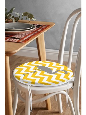 Rem Home Rengirenk Dekoratif Sandalye Minderi Gri Yuvarlak 40 x 40 cm Mutfak Balkon Oturma Minderi