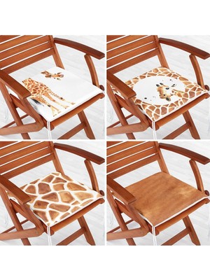 Rem Home Rengirenk Dekoratif Sandalye Minderi 40 x 40 cm Mutfak Balkon Oturma Minderi