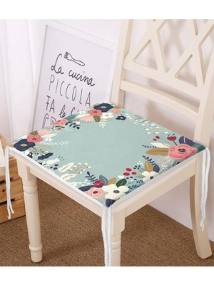 Rem Home Rengirenk Dekoratif Sandalye Minderi Modern 40 x 40 cm Mutfak Balkon Oturma Minderi