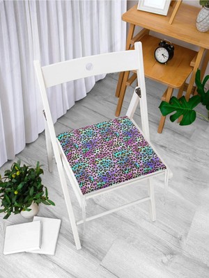 Rem Home Rengirenk Dekoratif Sandalye Minderi Sarı Modern 40 x 40 cm Mutfak Balkon Oturma Minderi