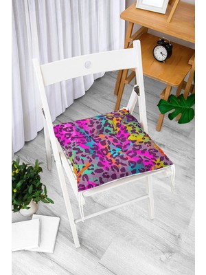 Rem Home Rengirenk Dekoratif Sandalye Minderi Modern 40 x 40 cm Mutfak Balkon Oturma Minderi