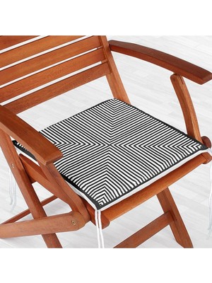 Rem Home Rengirenk Dekoratif Sandalye Minderi Sarı Geometrik 40 x 40 cm Mutfak Balkon Oturma Minderi