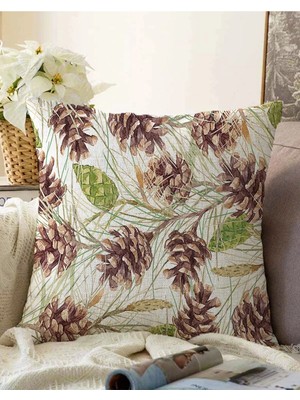 Rem Home Rengirenk Dekoratif Kırlent Kılıfı Beyaz Modern 43 x 43 cm Salon Koltuk Kanepe Yastık Kılıfı